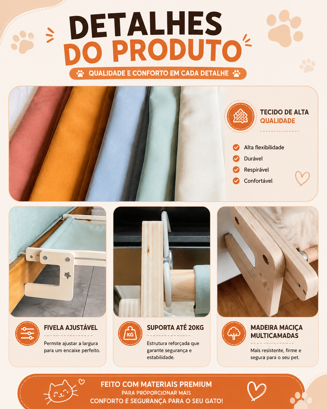 🐾 Caminha Suspensa para Móveis – Seu Pet Sempre ao Seu Lado