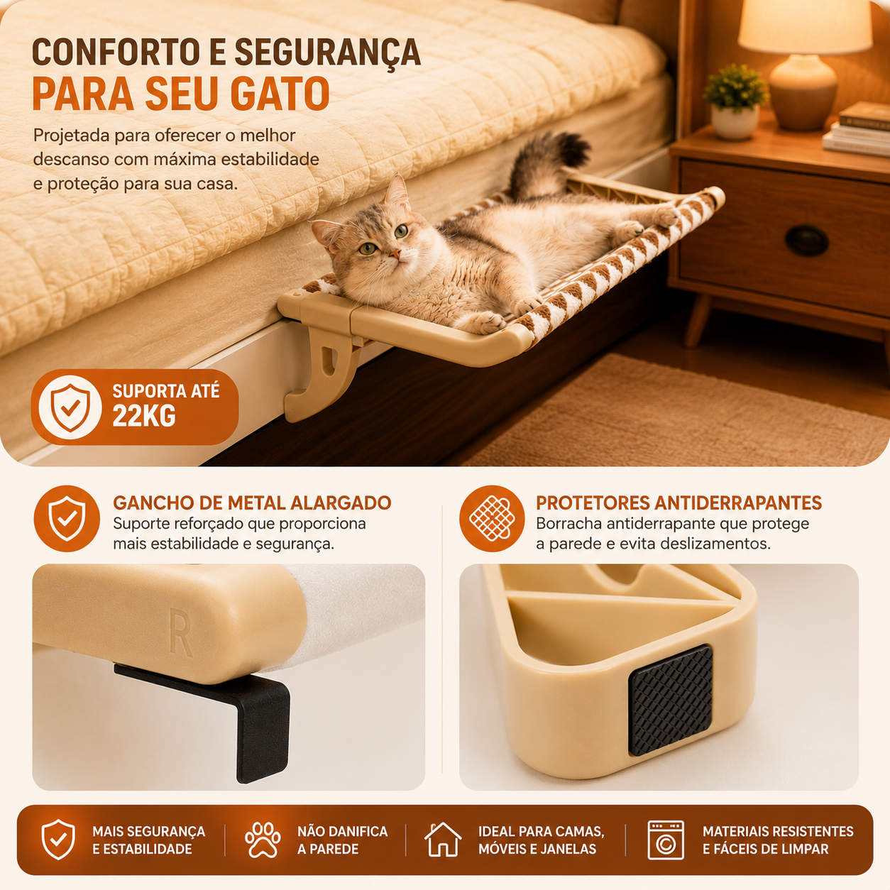 🐾 Caminha Suspensa para Cama e Janelas – Seu Pet Sempre ao Seu Lado