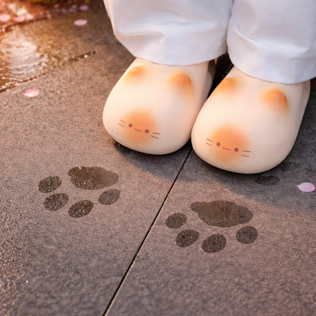 Pantufa Patinha de Gato — Deixa Pegadas no Chão 🐾